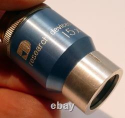 15X Research Devices RD Microscope Objective Lens IR Infrared 20mm thread