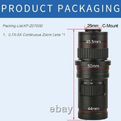 25-182X HD Microscope Lens 0.7-5X Continuous Zoom Lens 0.4X Eyepiece C-Mount