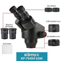 3.5X-90X Black Binocular Stereo Microscope Lens, 0.5X n 2X Auxiliary Objectives