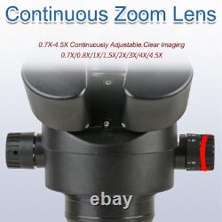 3.5X-90X Black Binocular Stereo Microscope Lens, 0.5X n 2X Auxiliary Objectives