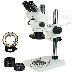 3.5X-90X Zoom Simul-focal Trinocular Stereo Microscope Set Objective Barlow Lens