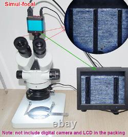 3.5X-90X Zoom Simul-focal Trinocular Stereo Microscope Set Objective Barlow Lens