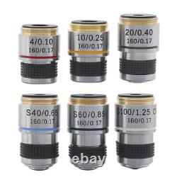 4X 10X 20X 40X 60X 100X Achromatic Objective Lens f/ Biological Microscope 185mm