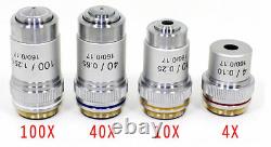 4X 10X 20X 40X 60X 100X(Oil) Metal195 achromatic objective Lens For microscope