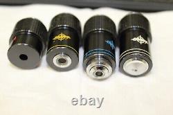 (4) SWIFT DIN Microscope Objective Lens 4 X, 10x, 40x, 100x withnosepiece