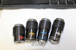 (4) SWIFT DIN Microscope Objective Lens 4 X, 10x, 40x, 100x withnosepiece