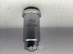 4 x Carl Zeiss Microscope Objective lens P 40/0.65, 10/0.22 3,2/0,07 Ph2 40/0,65