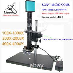 50X- 4000X Multi Objective Coaxial Light Lens Industry Camera IMX290 Microscope