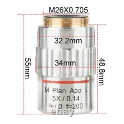 5X Infinite far Long Working Distance Metallographic Microscope objective