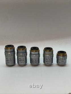 5X Microscope Objective Lens PL 5/0.12 L 10/0.25 20/0.40 40/0.60 60/0.75 160/0
