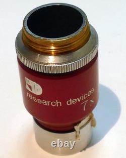7X Research Devices RD Microscope Objective Lens IR Infrared 20mm thread