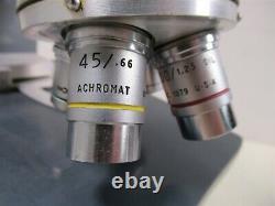 AO American Optical One Fifty Microscope Binocular 4 Objective Lenses Achromat