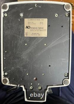 AO American Optical One-Ten Illuminator 1130 Teaching Microscope with3 Objectives