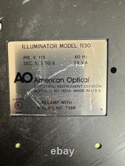 AO American Optical One-Ten Illuminator 1130 Teaching Microscope with3 Objectives