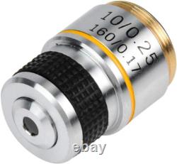 Achromatic Microscope Objective, 10X Achromatic Objective Lens, 160/0.17 Biologi