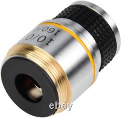 Achromatic Microscope Objective, 10X Achromatic Objective Lens, 160/0.17 Biologi