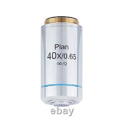 AmScope 40X Plan Achromatic Infinity-Corrected Metallurgical Objective Lens