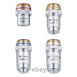 AmScope 4X-100X Four Achromatic Objective Lens Set