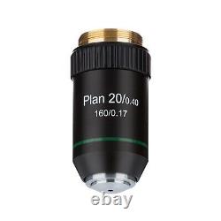 AmScope PA20X-B 20X Plan Achromatic Microscope Objective Lens with Black Finish