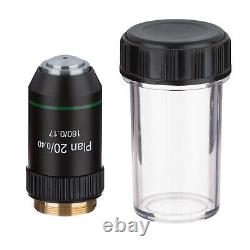 AmScope PA20X-B 20X Plan Achromatic Microscope Objective Lens with Black Finish