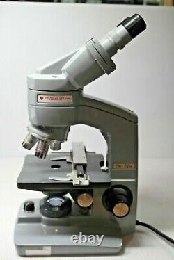 American Optical Binocular Microscope with Acromat Objective Lenses & Eyepieces