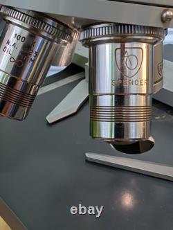 American Optical Fifty Phase Microscope with Binocular Head + 4 Objective Lenses