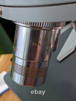 American Optical Fifty Phase Microscope with Binocular Head + 4 Objective Lenses