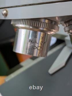 American Optical Fifty Phase Microscope with Binocular Head + 4 Objective Lenses