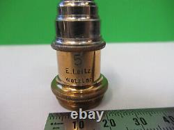 Antique Brass E. Leitz Objective Lens 5 Microscope Part As Pictured Z4-b-58