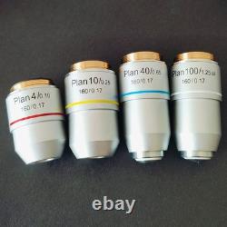 Biological Microscope 195 Plan achromatic objective lens 4X 10X 20X 40X 60X 100X