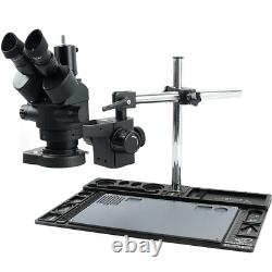 Black Trinocular Stereo Microscope Simul-Focal 3.5-90X Zoom Barlow Objective Len