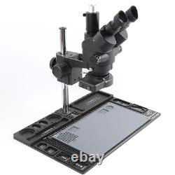 Black Trinocular Stereo Microscope Simul-Focal 3.5-90X Zoom Barlow Objective Len