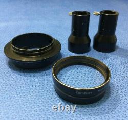 CARL ZEISS LENS F=300 MICROSCOPE OBJECTIVE LENS w MOUNT + 2 OCULAR LENSES kp