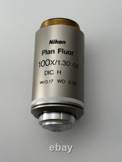 CFI Nikon Plan Fluor 100x/1.30 NA Oil 0.20 WD Microscope Objective Lens DIC H