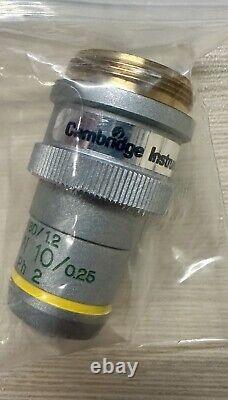 Cambridge Instruments 160/1.2 Plan 10/0.25 PH 2 OIL Microscope Objective Lens