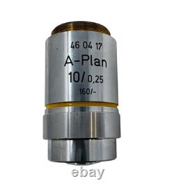 Carl Zeiss A-Plan 10/0.25 10x Microscope Objective Lens UCD 460417