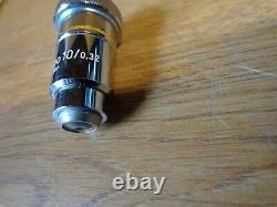 Carl Zeiss Planapo 10X/ 0.32 160 / Microscope Objective Lens Yellow Bend