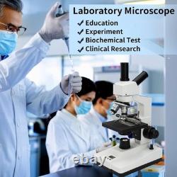 Compound Monocular Microscope 40x-2500x 7 LCD Lab Constant Temp Aluminum Case