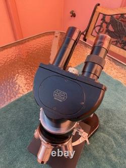 E Leitz Wetzlar Vintage Binocular Microscope Four Objectives Germany