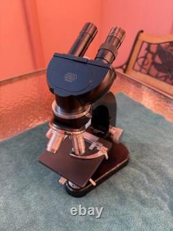 E Leitz Wetzlar Vintage Binocular Microscope Four Objectives Germany