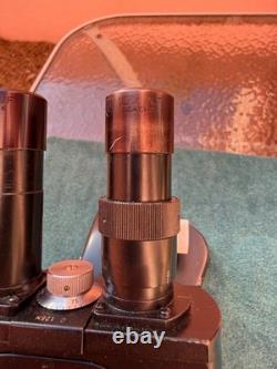 E Leitz Wetzlar Vintage Binocular Microscope Four Objectives Germany