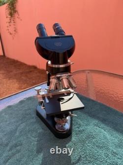 E Leitz Wetzlar Vintage Binocular Microscope Four Objectives Germany