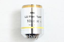 Excellent++ Nikon LU Plan Fluor 10x 0.30 BD WD15 Microscope Objective Lens #4204