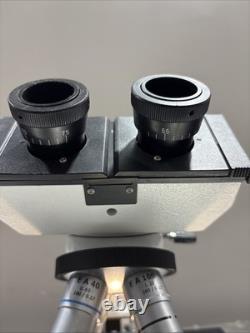 Fisher Scientific Microscope With4 Objective Lenses EA 10 40 100 4 160/0.17 1.25