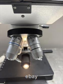 Fisher Scientific Microscope With4 Objective Lenses EA 10 40 100 4 160/0.17 1.25