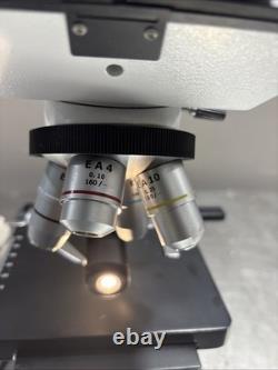 Fisher Scientific Microscope With4 Objective Lenses EA 10 40 100 4 160/0.17 1.25
