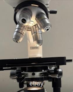 Fisher Scientific Microscope With4 Objective Lenses EA 10 40 100 4 160/0.17 1.25