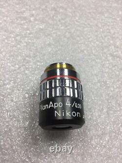 Genuine Nikon Plan Apo 4/0.20 160/- Microscope Objective FREE SHIPPING