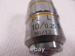 Jenco Inverted Compound Microscope Objective Lens PL L 10x PHP2 160mm 0.25