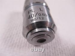 Jenco Inverted Compound Microscope Objective Lens PL L 40x PHP2 160mm 0.60